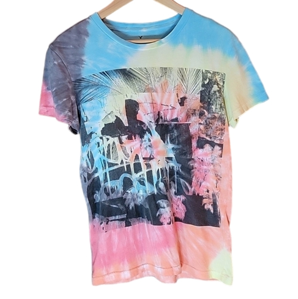 AE Super Soft Men's Tie-Dye Graphic T-Shirt Abstract Designs, Size X-Small - Picture 4 of 6